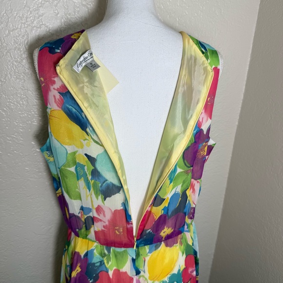 Coldwater Creek Multicolor Floral Tea Party Dress Size 16 Garden Spring Feminine - Picture 7 of 9